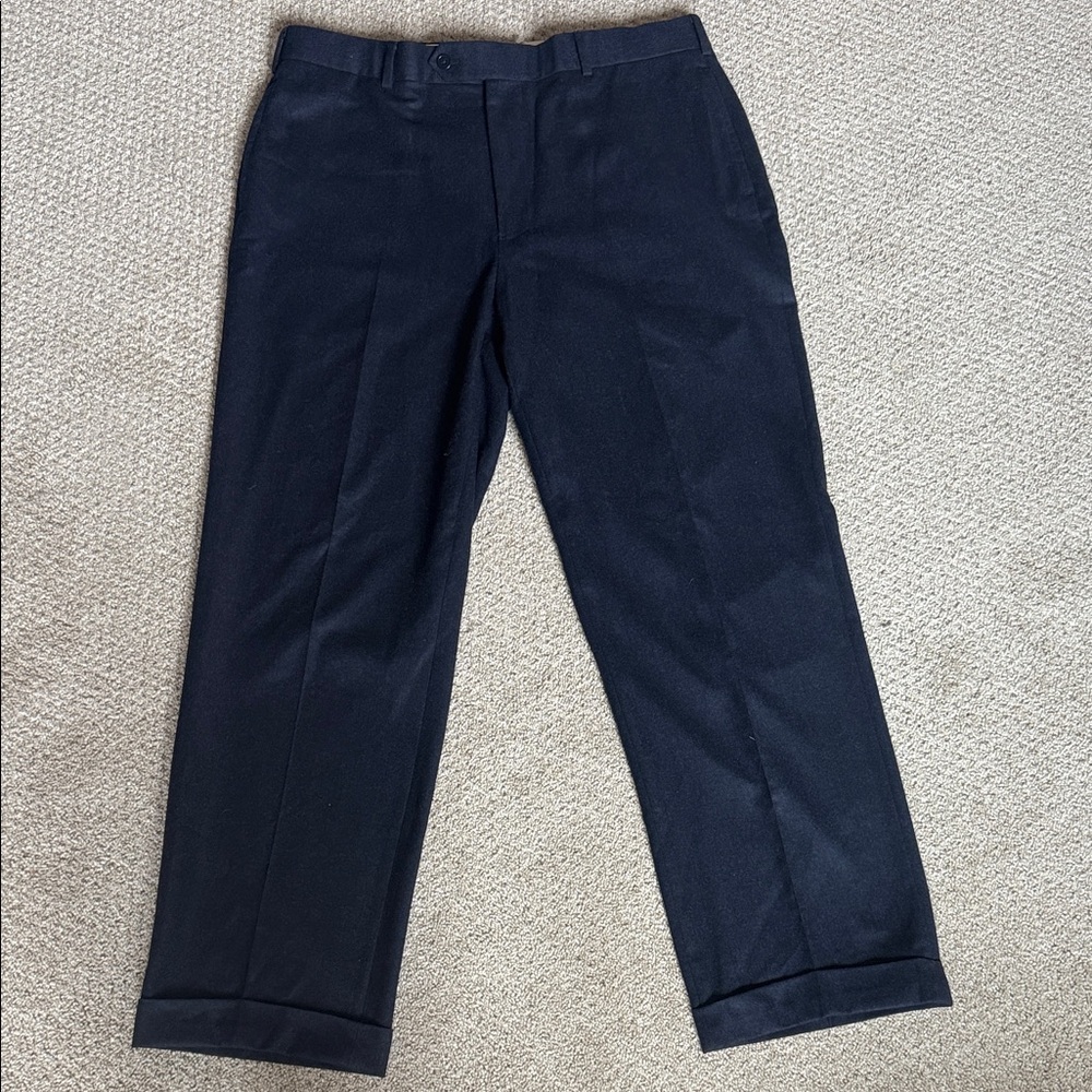 Men's Navy Wool Dress Pants